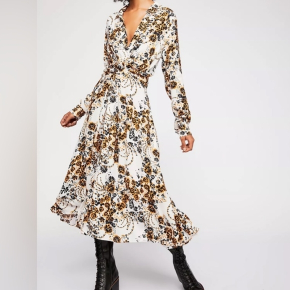 Free People Dresses & Skirts - Free People Tough Love Shirt Dress in Black Multi Size 4